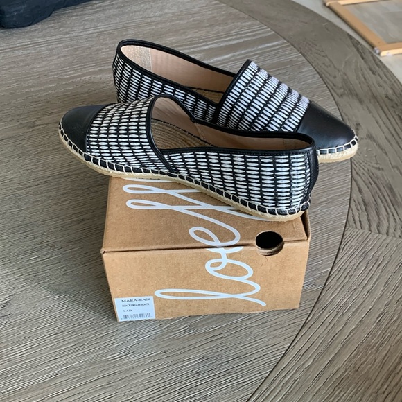 Loeffler Randall Shoes - New, Loeffler Randall, Mara-Ean Black/Cream Raffia Woven Shoe. Size 9.5B.